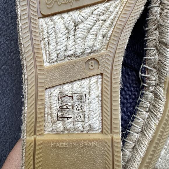 Ralph Lauren Bowsworth Lace Linen Logo Almond Toe Slip On Men's 8 Women’s 10.5 - Picture 15 of 16